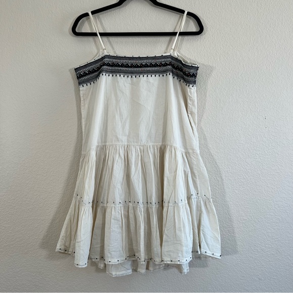 J.Crew M Embroidered Siesta Drop Waist Spaghetti Strap Mini Dress Cream - Picture 14 of 15
